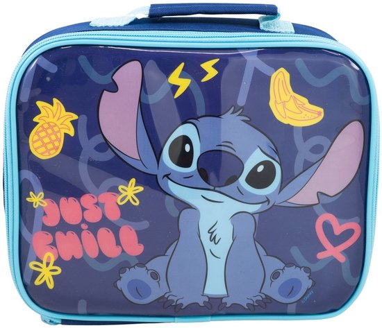 Disney Stitch Geïsoleerde Lunchtas - Lunch Bag voor Kinderen - Met Handvat & Rits van Merkloos