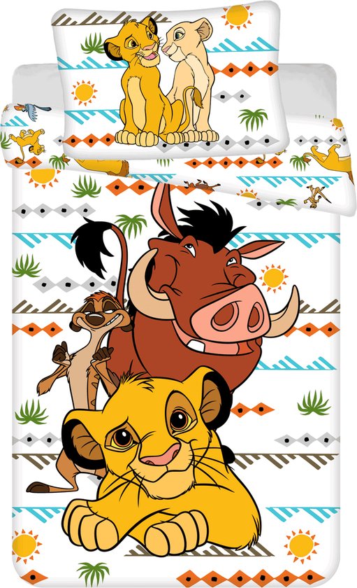 Disney - The Lion King - Dekbedovertrek - Africa - Eenpersoons - 140 x 200 + 70 x 90 cm - Katoen van Disney