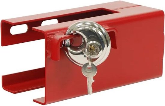 Disselslot universeel voor aanhangers en caravans - Rood - met 2 sleutels van ProPlus