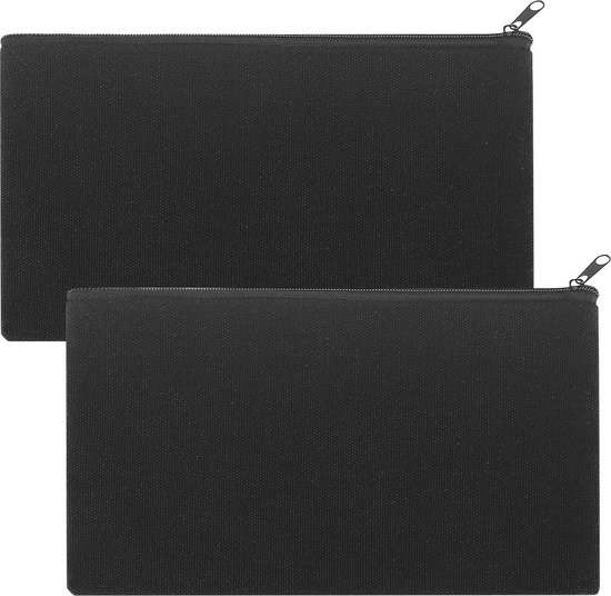 DIY Blanco Stoffen Tassen - 2 Stuks Cosmetische Tassen met Ritssluiting voor Reizen van Merkloos