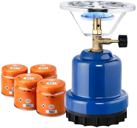 DnA® Camping Gasstel - Gasstel - Kooktoestel Camping - Blauw - 17cm x 12cm x 12cm van Merkloos