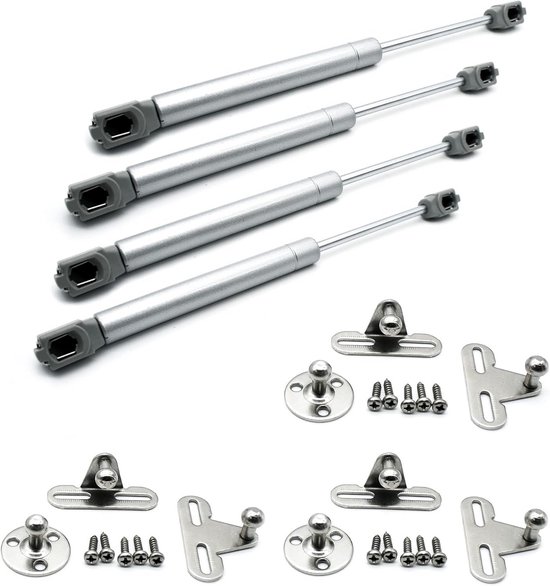 DOJA Barcelona - Gasschokken - 150N - Pak 4 Gasveren - Hoge kwaliteit gaszuiger - Hydraulische zuigers voor keukendeuren - Kaststeun Keuken, Badkamer, Kantoor, Caravan