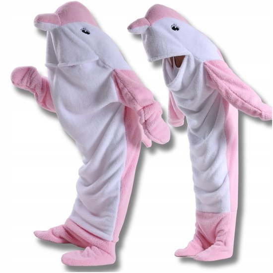 Dolfijn Slaapzak Onesie - Roze, 190cm (155-170cm)
