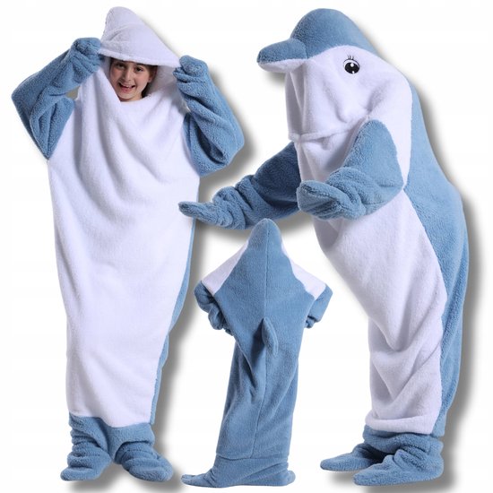 Dolfijn Slaapzak / Onesie voor Kinderen - 150 cm
