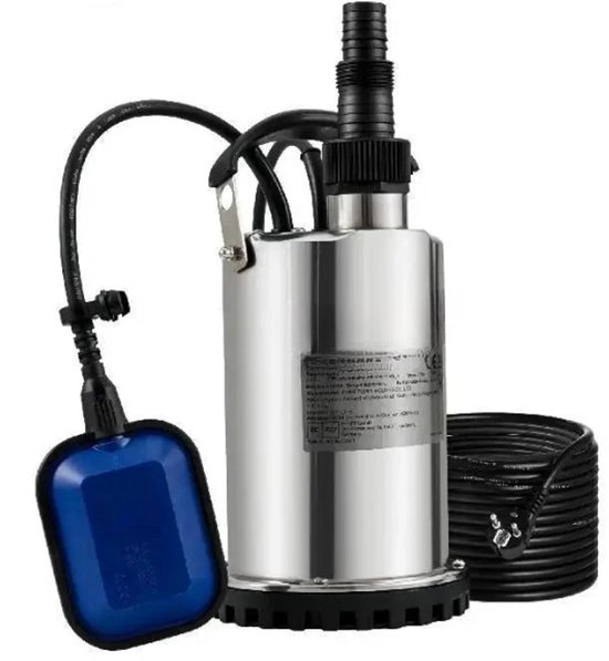 Dompelpomp - Rioolpomp - voor het oppompen van water uit zwembaden, kelders en hot tubs - 550W - 0.75HP - 230V - 50Hz - Zilver van Trotec