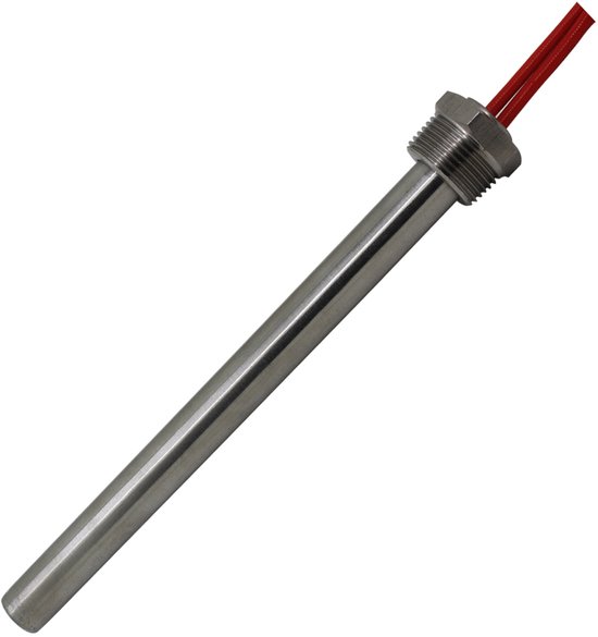 Dompelverwarmer - Buisverwarmer - Elektrische Verwarmingsstaaf - Roestvrij Staal - Cilindrisch - DN15 1/2 Inch - 500 W - 150 mm - 220 V - Voor Water en Andere Vloeistoffen