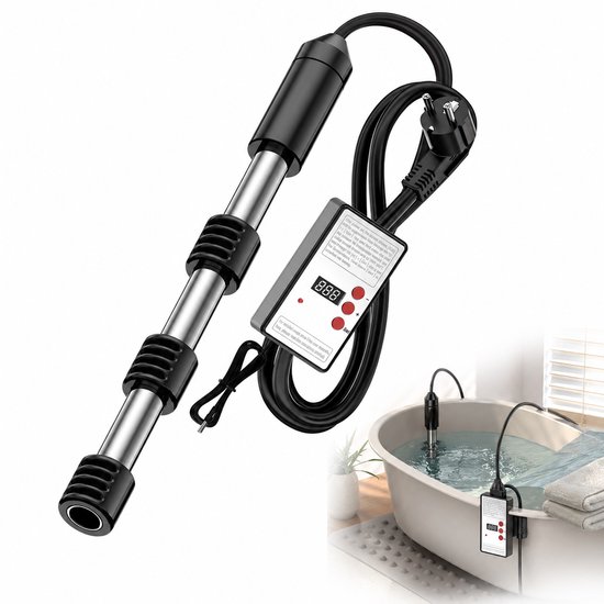 Dompelverwarmer - Dompelaars - Elektrische Waterverwarmer - verwarmingsstaaf - Oververhittingsbeveiliging - Snelle Verwarming - RVS-Automatische uitschakeling - Verwarming op constante temperatuur