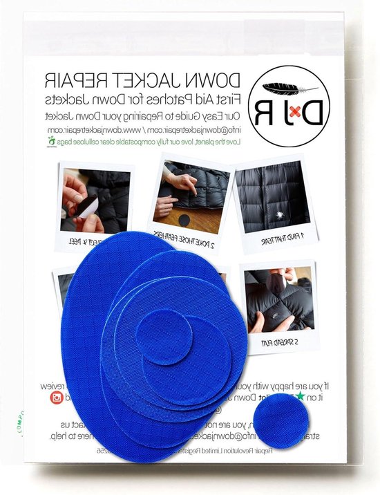 Donsjack Reparatie Patches - Jas Reparatie Kit - Kleding Repareren - Zelfklevend Waterdicht - 7 Stuks - Koninklijk Blauw