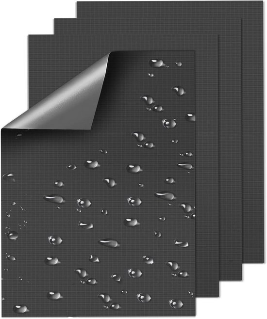 Donsjack reparatieset - Jas reparatiepatches - Kleding repareren - Zelfklevend en waterdicht - 3 stuks - Donkergrijs