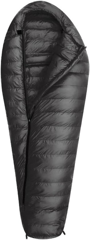 Donslaapzak - Kampeerslaapzak Winter - Buiten slapen - Ultralicht met compressiezak - 195x80cm - Zwart