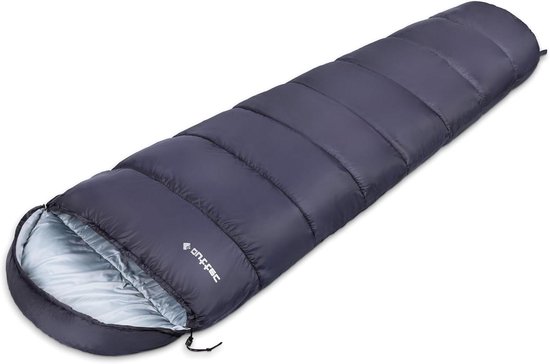 Donslaapzak - Mummy slaapzak - Kamperen en outdoor - Synthetische vulling 250 g/m² - 180 x 77 cm - Blauw