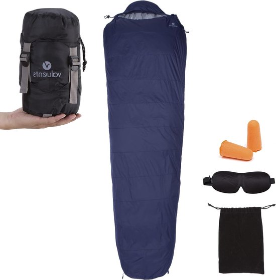 Donsslaapzak - Kampeerzak - Buiten slapen - Ultralicht en warm - 215 cm - Donkergrijs