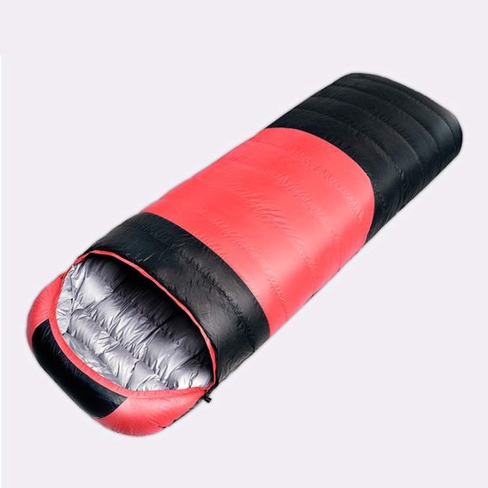 Donsslaapzak Sarcofaag - Extreme koude slaapzak - Kamperen 3-4 seizoenen - Ultralicht ultracompact dons - 210 x 80 cm - Rood van Merkloos