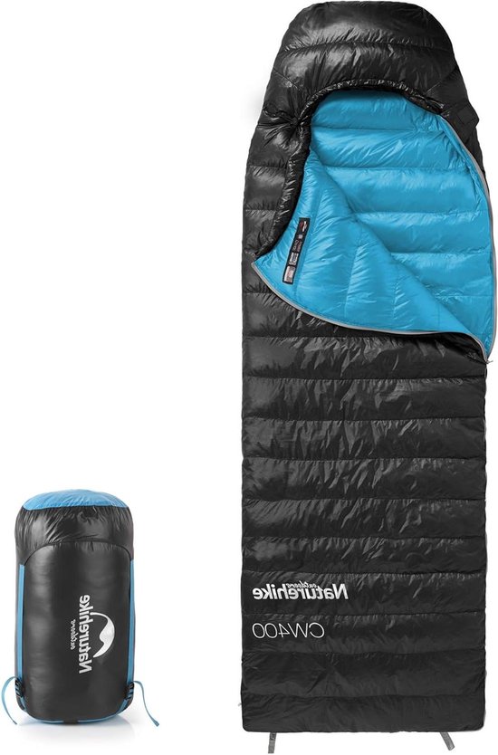 Donzen Slaapzak - Compacte Slaapzak - Outdoor Kamperen - Waterafstotende Vulling - 220 x 85 cm - Zwart