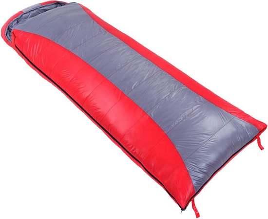 Donzen Slaapzak - Outdoor Slaapzak - Kamperen en Wandelen - 360° Temperatuur Vergrendeling - 210x80 cm - Rood