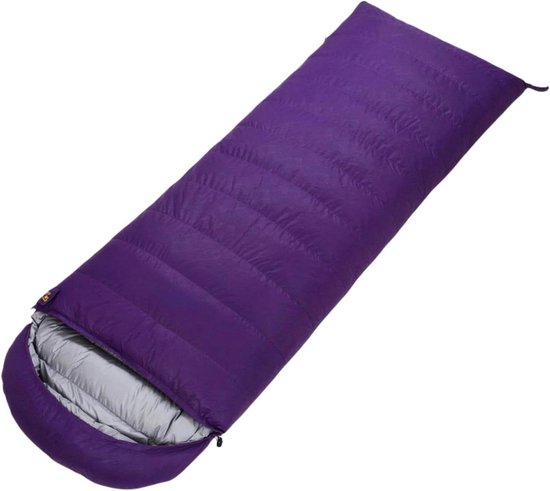 Donzen Slaapzak - Warme Slaapzak - Buiten Kamperen - Waterdicht Winddicht - 205 x 80 cm - Paars