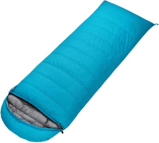 Donzen Slaapzak - Warme Slaapzak Kamperen - Buiten Overnachten - Verdikte Koudebestendige Vulling - 210cm x 80cm - Blauw