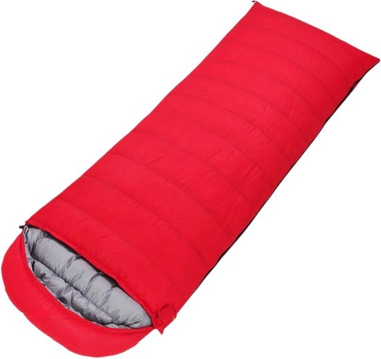 Donzen Slaapzak - Warme Slaapzak Kamperen - Buiten Overnachten - Waterdicht Winddicht - 210cm x 80cm - Rood