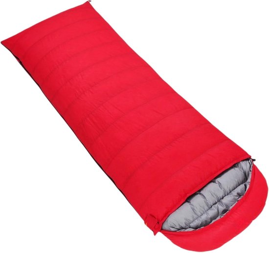 Donzen Slaapzak - Warme Slaapzak - Kamperen en Wandelen - Verdikte Koudebestendige Vulling - 210 x 80 cm - Rood