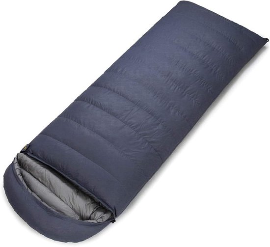 Donzen Slaapzak - Witte Eendendons - Buiten Kamperen - Waterdicht Ademend - 1000g - Donkerblauw