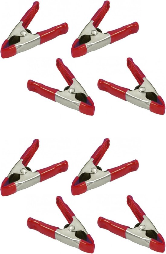 Doratex Zeilklemmen/veerklemmen - 8x - staal - 5 cm - mini lijmklemmen van Doratex