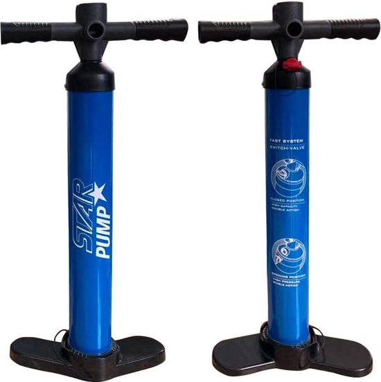 Double Action Handpomp Dubbele Actie Blauw Zwart Unisex Volwassene Sport en Outdoor Benodigdheden van Avento