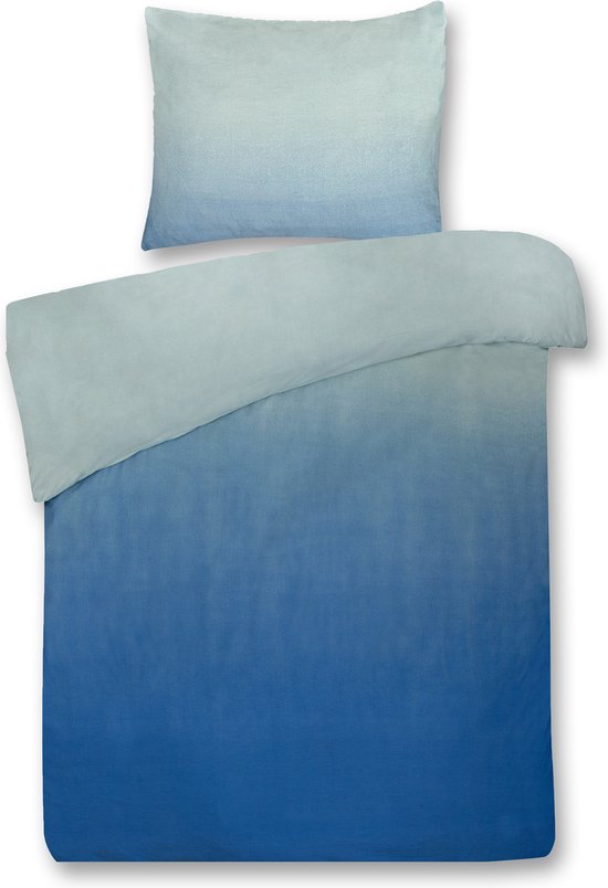 DoubleDry Dekbedovertrek My Design 100% katoen - Eenpersoons 140x200 cm + 1 Kussensloop - 140x200 - blauw van DoubleDry