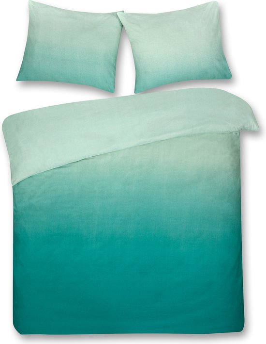 DoubleDry Dekbedovertrek My Design 100% Katoen - Tweepersoons 200x200 cm + 2 Kussenslopen - aqua van DoubleDry