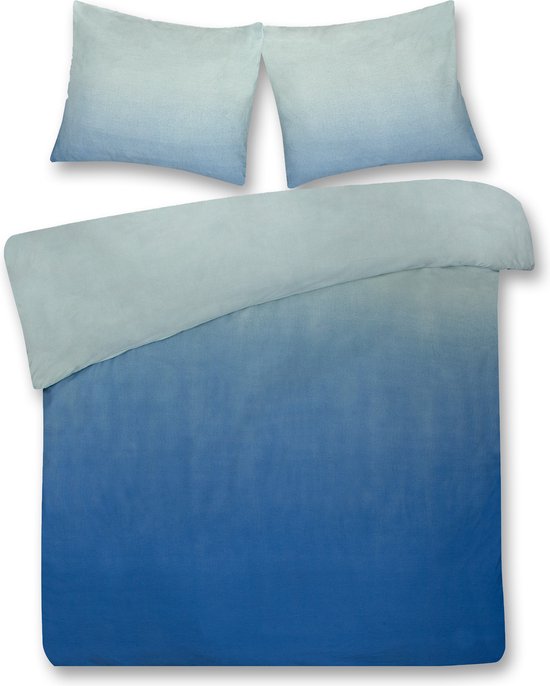 DoubleDry Dekbedovertrek My Design 100% Katoen - Tweepersoons 200x200 cm + 2 Kussenslopen - blauw van DoubleDry