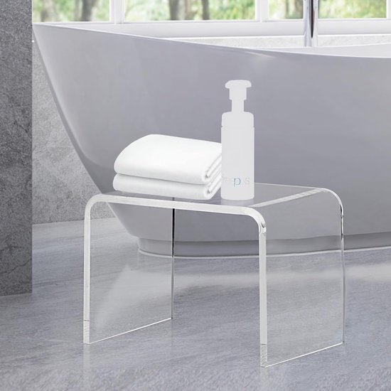 Douchebanken, acryl opstapkruk, verdikte transparante voetenbank, badkamer, douchekruk voor scheerpoten, waterdichte douchestoel voor spa, badkamer, woonkamer, kitchenette van Toodou