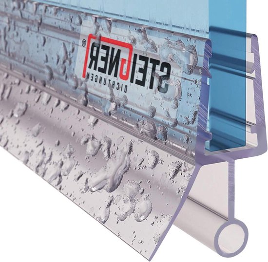 Douchestrip 80cm glasdikte 6-7-8 mm recht pvc vervangende afdichting douches UK08 - waterdicht - hoekprofiel van Sani-Comfort
