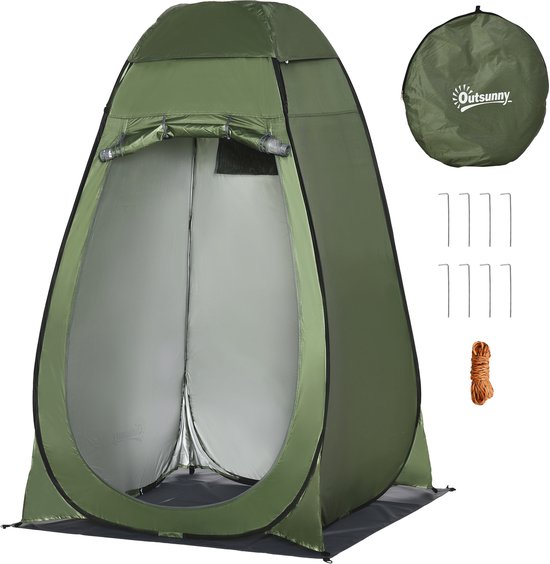 Douchetent Buiten-omkleedkamer Opvouwbaar - Toilettent Met Draagtas - 126x124x189 cm - Groen van Merkloos