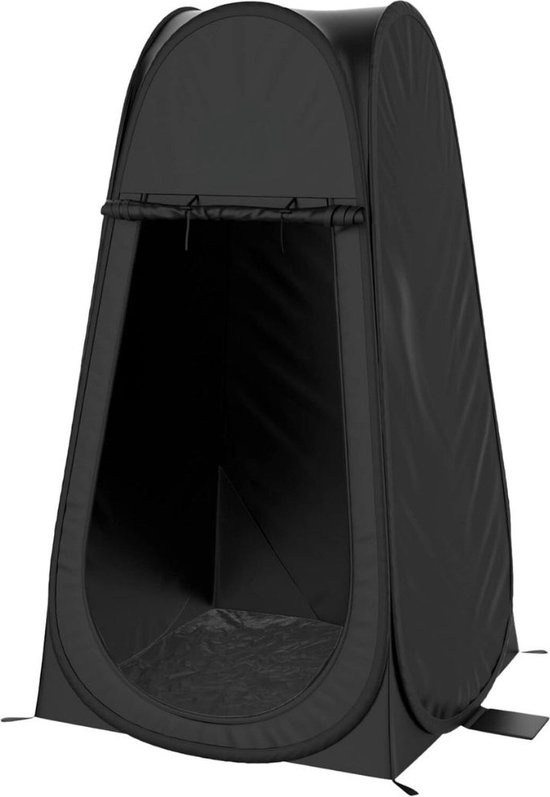 Douchetent - Camping Douche Tent – Omkleedtent Met Ritsbare Sluiting – Toilettent – WC Tent – Omkleedscherm – Pop Up Tent Waterdicht – Voor Camperen, Strand En Reizen - zwart