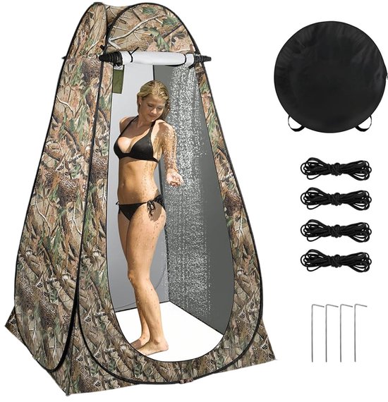 Douchetent - Toilettent - Omkleedcabine - Opslagtent - Pop-Up Tent - Vouwtent - Pop-Up Privacytent met Stalen Frame - Snel Opvouwbare - 120 X 120 X 190 cm van Merkloos