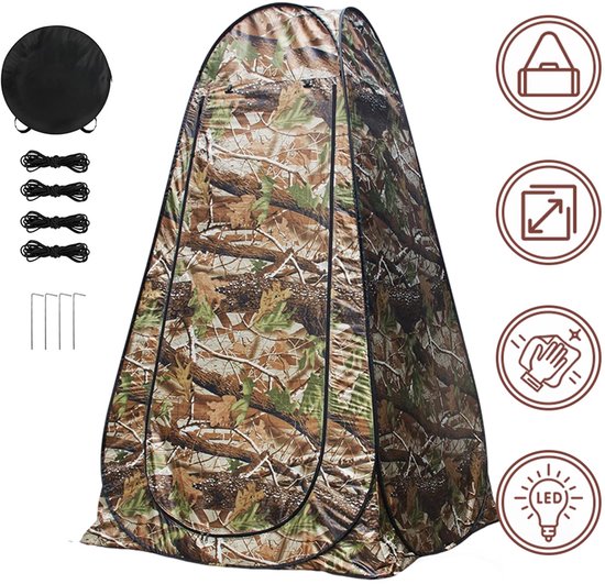Douchetent - Toilettent - Omkleedcabine - Opslagtent - Pop-Up Tent - Vouwtent - Pop-Up Privacytent met Stalen Frame - Snel Opvouwbare - 120 X 120 X 190 cm