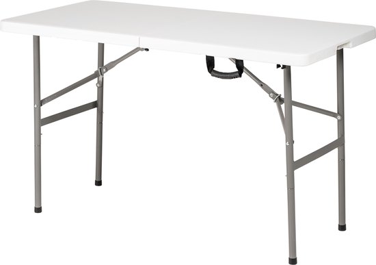 DQB Klaptafel - Weerbestendig & Opklapbaar - Opvouwbare tuintafel / Picknick tafel voor tuin of camping - Opklapbare vouwtafel Wit van Merkloos