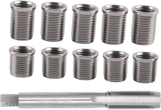 Draad Reparatie Tool M10x1.0 Bout + M12x1.0 Tap Auto Accessoires Hardware Kit Reparatie Tap Kit Rethread Tool Ruimer Inserts Kit