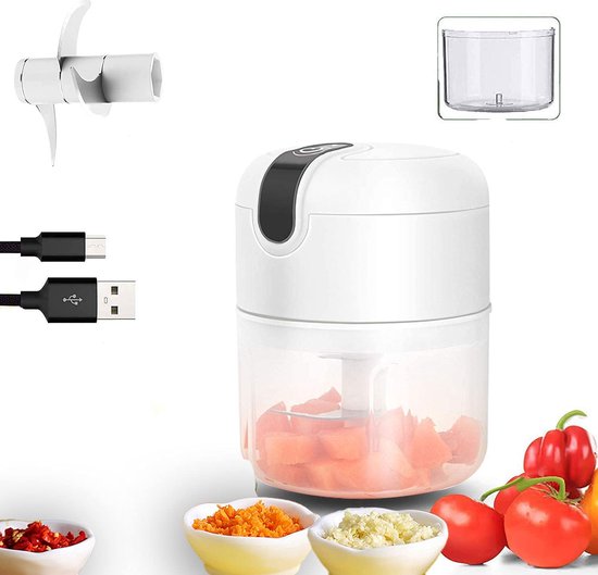 Draadloos Food Processor - Hakmolen elektrisch - Vaatwasbestendig - USB oplaadbaar - Mini Portable Chopper - Blender - Keukenmachine - Krachtig - 250ML - Draadloos - Babyvoeding blender van Draadloos