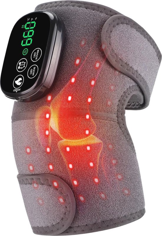 Draadloos Verwarmd Kniebeugel Kussen Met Rood Licht & Infrarood Licht, Draagbaar Verwarmingskussen Voor Schouders van Hanee