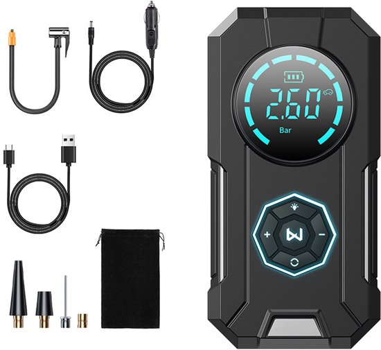 Draadloze draagbare autobandenpomp, 12V krachtige pomp voor auto's en sedans van Baseus