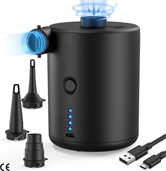 Draadloze Luchtpomp - kleine elektrische compressor - Snel en Draagbaar voor Zwembaden, Camping, Luchtmatrassen en Meer - mini USB elektrische luchtpomp met 4000 mAh oplaadbaar van Merkloos