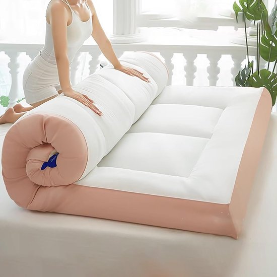 Draagbaar Campingbedje - Opvouwbaar Vloermatras - Buiten en Binnen - Extra Dikke Vulling - 150x200x10 cm van Merkloos