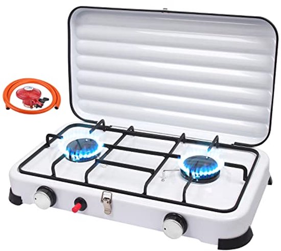 Draagbaar Campinggaskooktoestel met 2 Branders - 4,4 kW Outdoor Gasfornuis voor Kamperen en Picknick