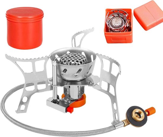 Draagbaar Fornuis - Opvouwbare Kookplaat - Outdoor Koken - Stabiele Ondersteuning - 9.4H cm - Zilver