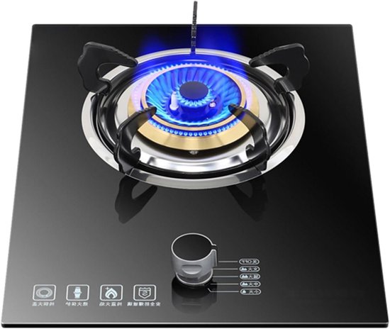 Draagbaar Gasfornuis - 1-pits Kookplaat - Buiten Koken - Elektronische Ontsteking - 32x43 cm - Zwart