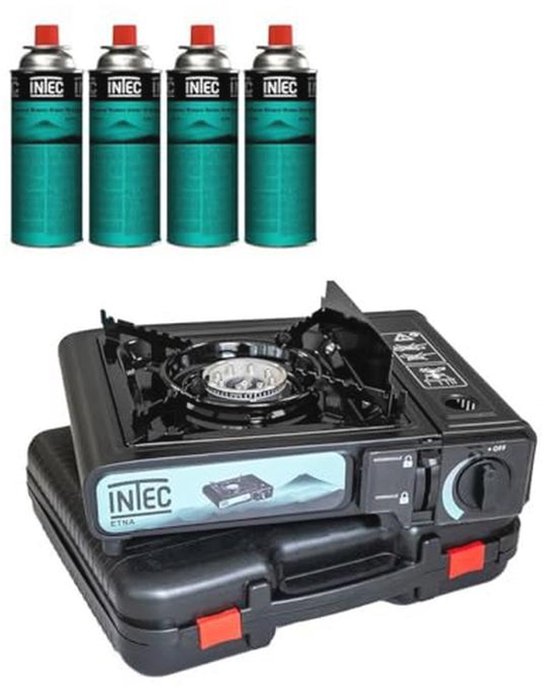 Draagbaar Gasfornuis 2200 W met Butaangas Patronen voor Camping en Outdoor