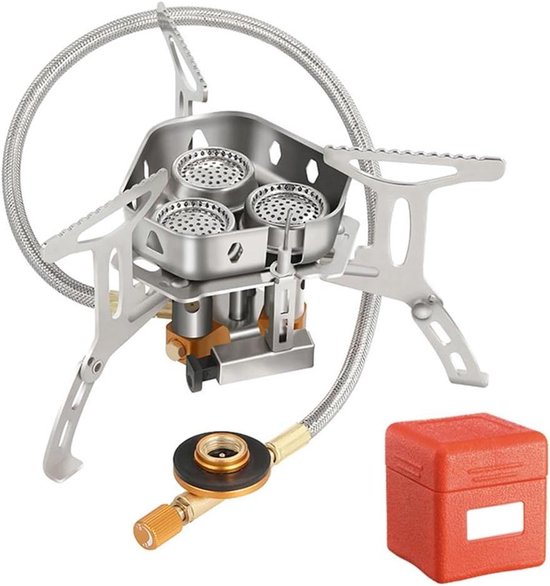 Draagbaar Gasfornuis - Kampeerfornuis Picknick - Outdoor Koken - Super Winddicht - 400 Gram - Zoals Afgebeeld
