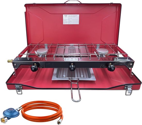 Draagbaar Gasfornuis met Drie Pitten voor Buiten Koken van Merkloos