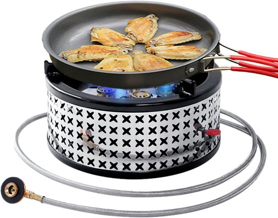 Draagbaar Gasfornuis - Outdoor Kooktoestel - Kamperen en Wandelen - Blauwe Vlam Technologie - 27 cm Lengte - Zwart