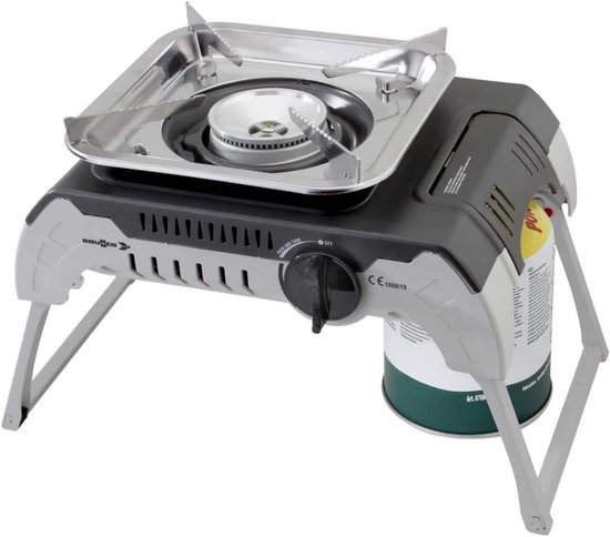 Draagbaar Gasfornuis voor Camping met Opvouwbare Pootjes en Transportkoffer - 2,4 kW Vermogen van Draagbaar